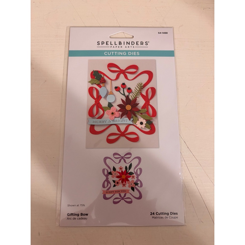 Spellbinders Gifting Bow Cutting Dies S4-1468 24pc Christmas Floral Metal Dies